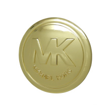 Gold Round Mk Metal Tag (diameter: 70mm)